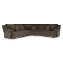  Manufacturer Color_Chocolate -- Signature Design by Ashley Top Tier Reclining Fabric 5 pc Sectional IMAGE 2