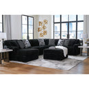  Manufacturer Color_Onyx -- Signature Design by Ashley Midnight Madness Fabric 4 pc Sectional IMAGE 7