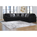  Manufacturer Color_Onyx -- Signature Design by Ashley Midnight Madness Fabric 3 pc Sectional IMAGE 3