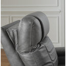  Manufacturer Color_Slate  -- Signature Design by Ashley Schooner Rocks Power Leather Look Recliner IMAGE 10