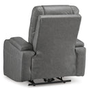  Manufacturer Color_Slate  -- Signature Design by Ashley Schooner Rocks Power Leather Look Recliner IMAGE 5