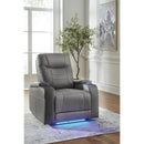  Manufacturer Color_Slate  -- Signature Design by Ashley Schooner Rocks Power Leather Look Recliner IMAGE 6