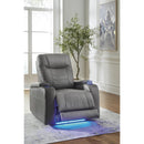  Manufacturer Color_Slate  -- Signature Design by Ashley Schooner Rocks Power Leather Look Recliner IMAGE 7