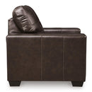  Manufacturer Color_Dark Brown  -- Santorine Stationary Leather Match Chair IMAGE 3