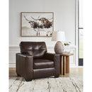  Manufacturer Color_Dark Brown  -- Santorine Stationary Leather Match Chair IMAGE 5