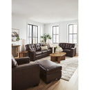  Manufacturer Color_Dark Brown  -- Santorine Stationary Leather Match Chair IMAGE 9