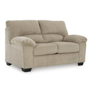  Manufacturer Color_Sand  -- Signature Design by Ashley SimpleJoy Stationary Fabric Loveseat IMAGE 1