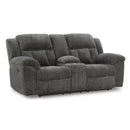  Manufacturer Color_Graphite  -- Signature Design by Ashley Frohn Reclining Fabric Loveseat with Console IMAGE 1