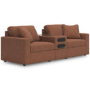  Manufacturer Color_Spice  -- Signature Design by Ashley Modmax Stationary Fabric Loveseat with Console IMAGE 1