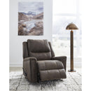  Manufacturer Color_Walnut  -- Signature Design by Ashley Lixtowel Rocker Leather Look Recliner IMAGE 8
