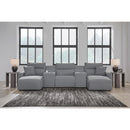  Manufacturer Color_Salt and Pepper  -- Signature Design by Ashley ModMax II Power Reclining Fabric 5 pc Sectional IMAGE 5