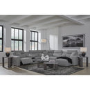  Manufacturer Color_Salt and Pepper  -- Signature Design by Ashley ModMax II Power Reclining Fabric 7 pc Sectional IMAGE 7
