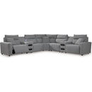 Manufacturer Color_Salt and Pepper  -- Signature Design by Ashley ModMax II Power Reclining Fabric 7 pc Sectional IMAGE 1