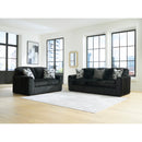  Manufacturer Color_Onyx  -- Signature Design by Ashley Midnight Madness Stationary Fabric Loveseat IMAGE 5