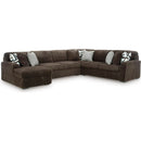  Manufacturer Color_Chocolate -- Signature Design by Ashley Midnight-Madness 98104S4 4 pc Sectional with Chaise IMAGE 1
