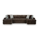  Manufacturer Color_Chocolate -- Signature Design by Ashley Midnight-Madness 98104S5 3 pc Sectional with Chaise IMAGE 1