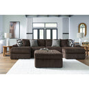  Manufacturer Color_Chocolate -- Signature Design by Ashley Midnight-Madness 98104S5 3 pc Sectional with Chaise IMAGE 6