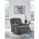  Manufacturer Color_Steel  -- Signature Design by Ashley Observation Power Rocker Fabric Recliner IMAGE 5