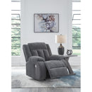  Manufacturer Color_Steel  -- Signature Design by Ashley Observation Power Rocker Fabric Recliner IMAGE 6