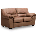  Manufacturer Color_Caramel -- Signature Design by Ashley WillowBend Stationary Leather Look Loveseat IMAGE 1