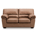  Manufacturer Color_Caramel -- Signature Design by Ashley WillowBend Stationary Leather Look Loveseat IMAGE 2