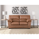  Manufacturer Color_Caramel -- Signature Design by Ashley WillowBend Stationary Leather Look Loveseat IMAGE 5