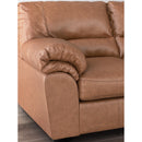  Manufacturer Color_Caramel -- Signature Design by Ashley WillowBend Stationary Leather Look Loveseat IMAGE 6