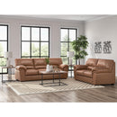  Manufacturer Color_Caramel -- Signature Design by Ashley WillowBend Stationary Leather Look Loveseat IMAGE 8
