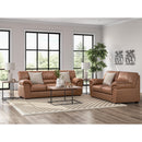  Manufacturer Color_Caramel -- Signature Design by Ashley WillowBend Stationary Leather Look Loveseat IMAGE 9