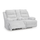  Manufacturer Color_Alloy  -- Signature Design by Ashley Falls Power Reclining Fabric Loveseat with Console IMAGE 2