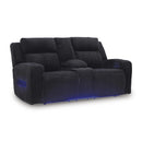  Manufacturer Color_Black  -- Signature Design by Ashley Forest Lake Power Reclining Fabric Loveseat with Console IMAGE 1