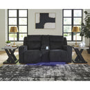  Manufacturer Color_Black  -- Signature Design by Ashley Forest Lake Power Reclining Fabric Loveseat with Console IMAGE 5