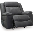  Manufacturer Color_Shadow  -- Signature Design by Ashley Status Check Rocker Leather Look Recliner IMAGE 2