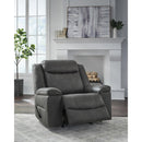  Manufacturer Color_Shadow  -- Signature Design by Ashley Status Check Rocker Leather Look Recliner IMAGE 7
