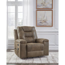  Manufacturer Color_Earth  -- Signature Design by Ashley Stockworth Rocker Leather Look Recliner IMAGE 6