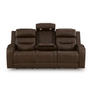  Manufacturer Color_Brown  -- Knightington PCU1160215A Power Reclining Sofa with Audio Seating IMAGE 4