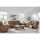  Manufacturer Color_Caramel  -- Signature Design by Ashley DeepWakes Power Leather Match Recliner IMAGE 8