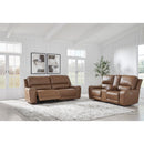  Manufacturer Color_Caramel  -- Signature Design by Ashley DeepWakes Power Reclining Leather Match Loveseat with Console IMAGE 10