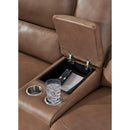  Manufacturer Color_Caramel  -- Signature Design by Ashley DeepWakes Power Reclining Leather Match Loveseat with Console IMAGE 6