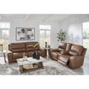  Manufacturer Color_Caramel  -- Signature Design by Ashley DeepWakes Power Reclining Leather Match Sofa IMAGE 10