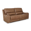  Manufacturer Color_Caramel  -- Signature Design by Ashley DeepWakes Power Reclining Leather Match Sofa IMAGE 1