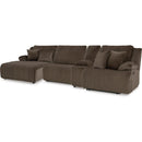  Manufacturer Color_Chocolate -- Signature Design by Ashley Top Tier Reclining Fabric 4 pc Sectional IMAGE 1