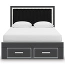  Size_Queen  -- Zuraleus PCB3380B4 Queen Upholstered Panel Storage Bed IMAGE 3