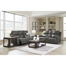  Manufacturer Color_Anchor  -- Signature Design by Ashley Bleckley Power Reclining Leather Match Loveseat with Console IMAGE 10