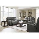  Manufacturer Color_Anchor  -- Signature Design by Ashley Bleckley Power Reclining Leather Match Loveseat with Console IMAGE 14