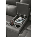  Manufacturer Color_Anchor  -- Signature Design by Ashley Bleckley Power Reclining Leather Match Loveseat with Console IMAGE 7