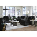  Manufacturer Color_Onyx -- Signature Design by Ashley Midnight Madness Fabric 6 pc Sectional IMAGE 4