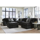  Manufacturer Color_Onyx -- Signature Design by Ashley Midnight Madness Fabric 6 pc Sectional IMAGE 5