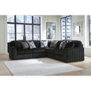  Manufacturer Color_Onyx -- Signature Design by Ashley Midnight Madness Fabric 5 pc Sectional IMAGE 2