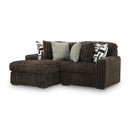  Manufacturer Color_Chocolate -- Signature Design by Ashley Midnight-Madness 98104S13 2 pc Sectional with Chaise IMAGE 1